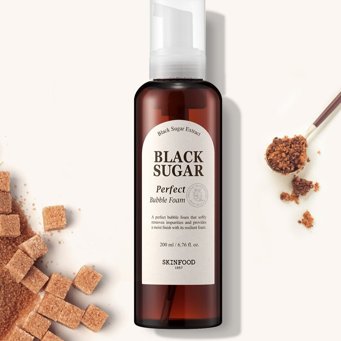 SKINFOOD Black Sugar Perfect Bubble Foam 200ml Available on Seoulbazaar, your online store for trendy korean products.