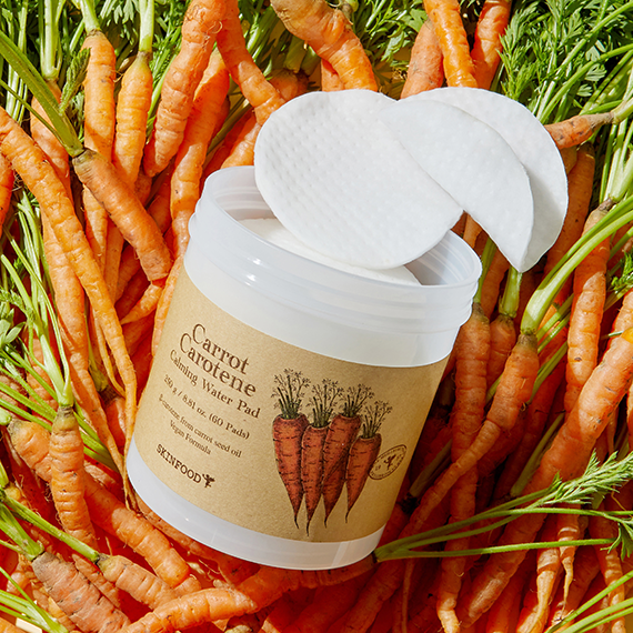 SKINFOOD Carrot Carotene Calming Water Pad 250g Available on Seoulbazaar, your online store for trendy korean products.