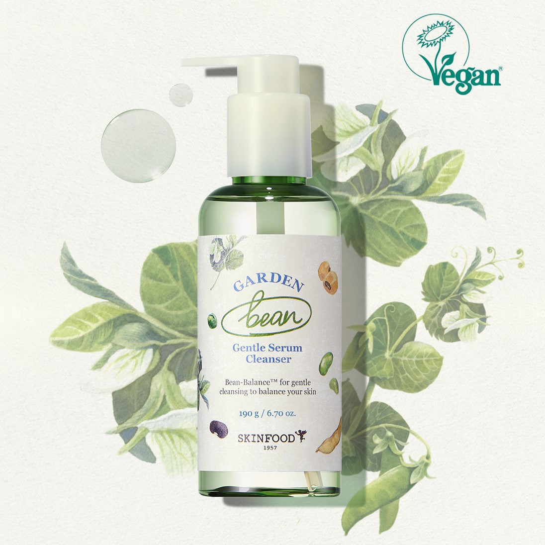 SKINFOOD Garden Bean Gentle Serum Cleanser 190g Available on Seoulbazaar, your online store for trendy korean products.