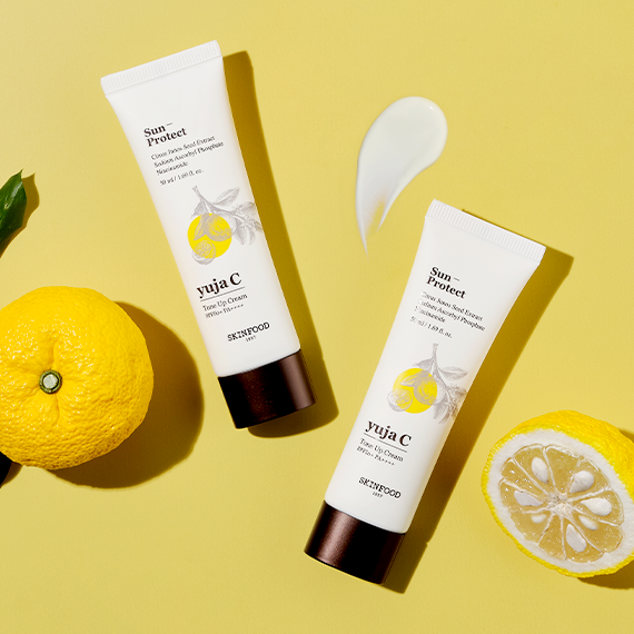 SKINFOOD Yuja C Dark Spot Clear Tone Up Cream SPF50+ PA++++ 50ml Available on Seoulbazaar, your online store for trendy korean products.