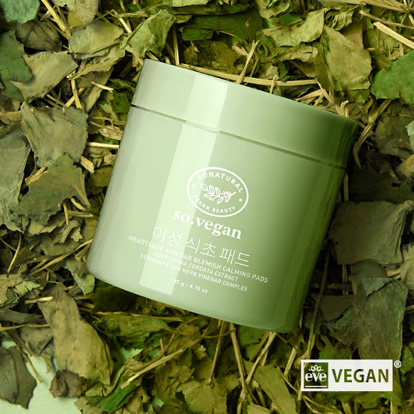 SO NATURAL So Vegan Heartleaf Vinegar Blemish Calming Pads 135g 70g Available on Seoulbazaar, your online store for trendy korean products.