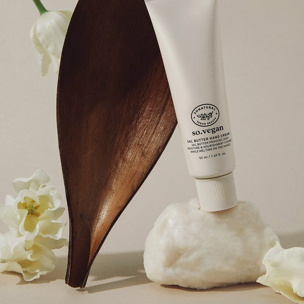 SO NATURAL So Vegan Sal Butter Hand Cream 50ml Available on Seoulbazaar, your online store for trendy korean products.