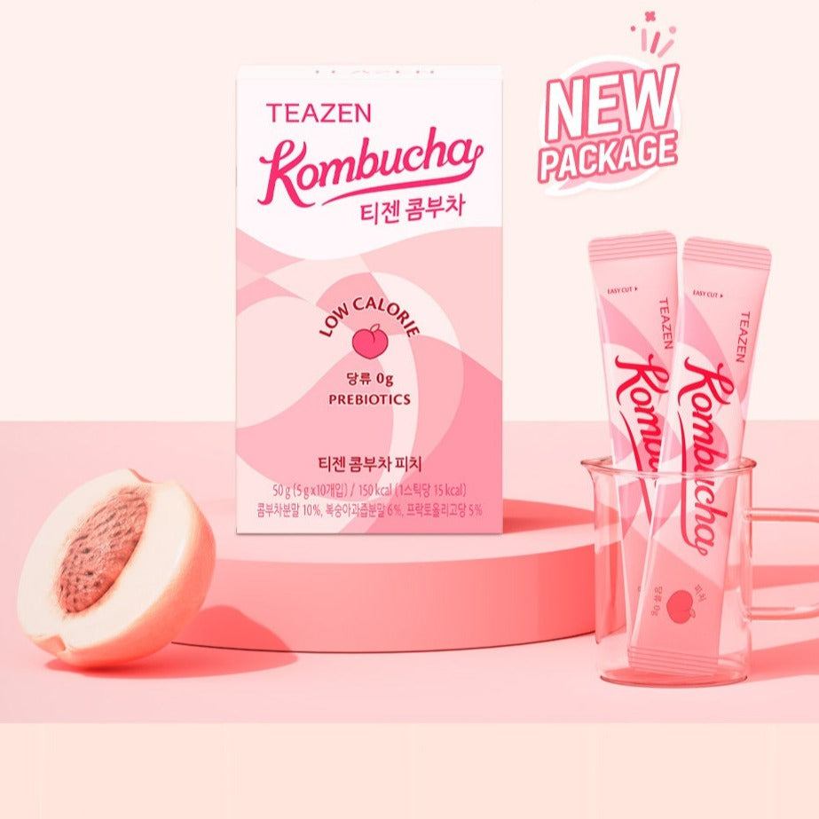 TEAZEN Kombucha Peach 10 Sticks Available on Seoulbazaar, your online store for trendy korean products.