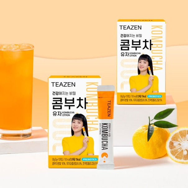 TEAZEN Kombucha Yuja Citron 10 Sticks Available on Seoulbazaar, your online store for trendy korean products.