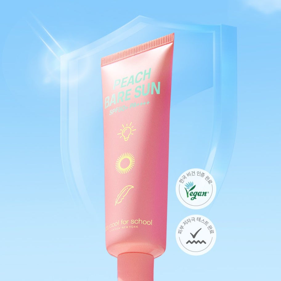 TOO COOL FOR SCHOOL Peach Bare Sun Cream SPF50+ PA++++ 50ml Available on Seoulbazaar, your online store for trendy korean products.