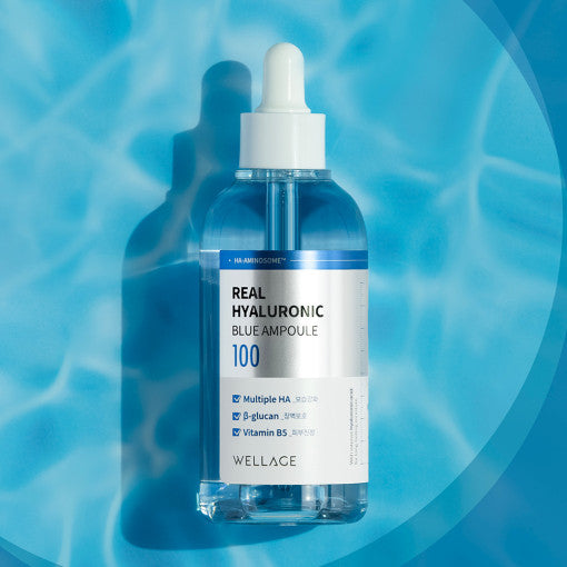 WELLAGE Real Hyaluronic Blue Ampoule 100ml Available on Seoulbazaar, your online store for trendy korean products.