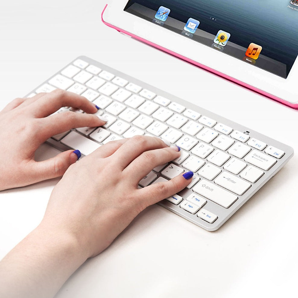COSY Basic Silver Bluetooth Keyboard Available on Seoulbazaar, your online store for trendy korean products.