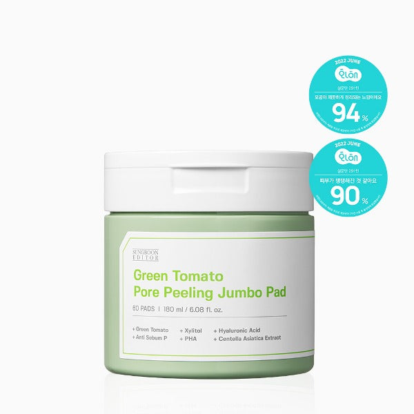 SUNGBOON EDITOR Green Tomato Pore Peeling Jumbo Pad 180ml Available on Seoulbazaar, your online store for trendy korean products.