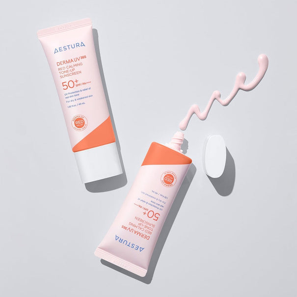 AESTURA Derma UV36 Red Calming Tone-Up Sunscreen 40ml Available on Seoulbazaar, your online store for trendy korean products.